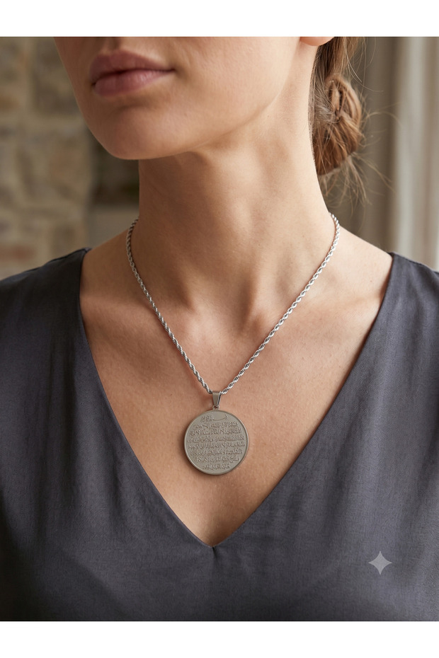 Efsun madalyon necklace gold and silver