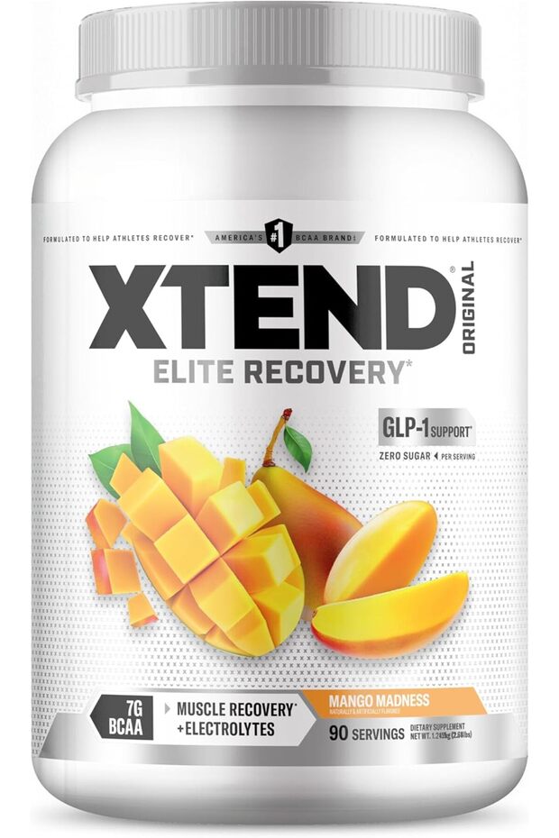 Original BCAA Powder Mango Madness | Sugar Free Post Workout Muscle Recovery Drink with Amino Acids | 7g BCAAs for Men & Women | 90 Servings