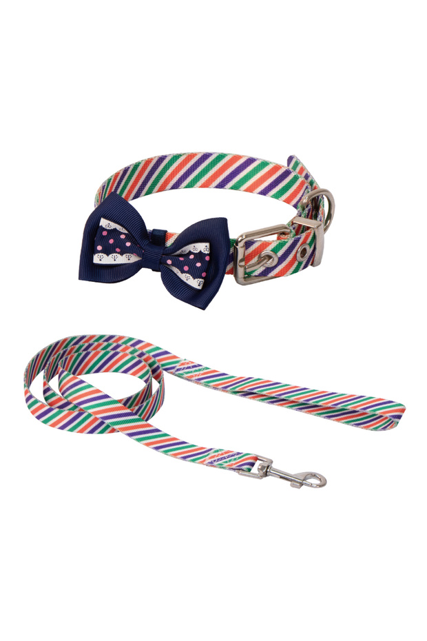 Concepta Bow Tie Neck Collar 20mm 40-50 cm + Extension 120cm (34905) Striped Patterned