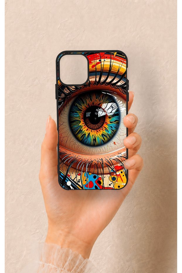 iPhone 11 Pro Max Compatible Colorful Eye-Pop Pattern Silicone Case
