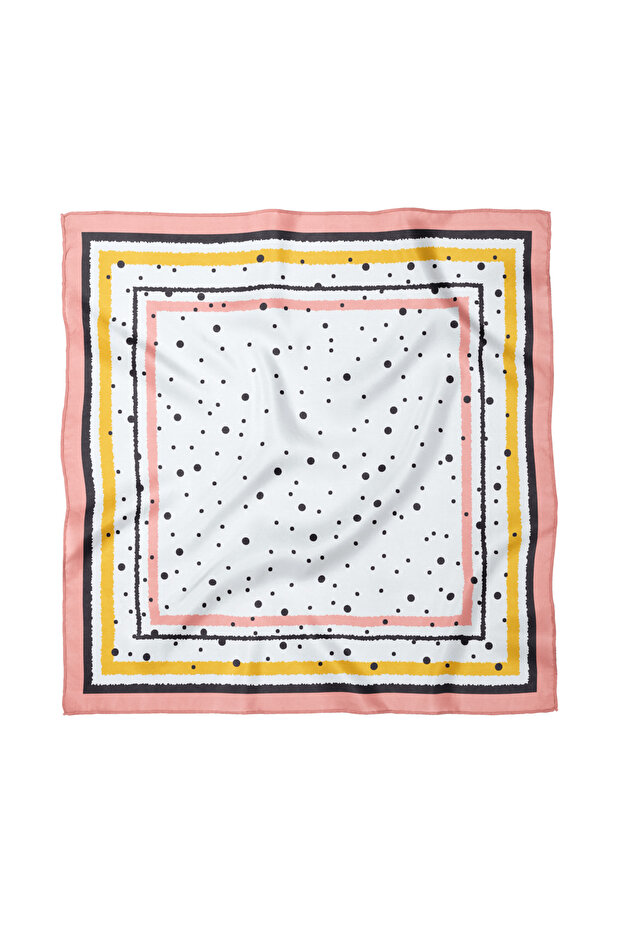 وشاح منقوش بنقاط البولكا دوت / باندانا 70x70 سم