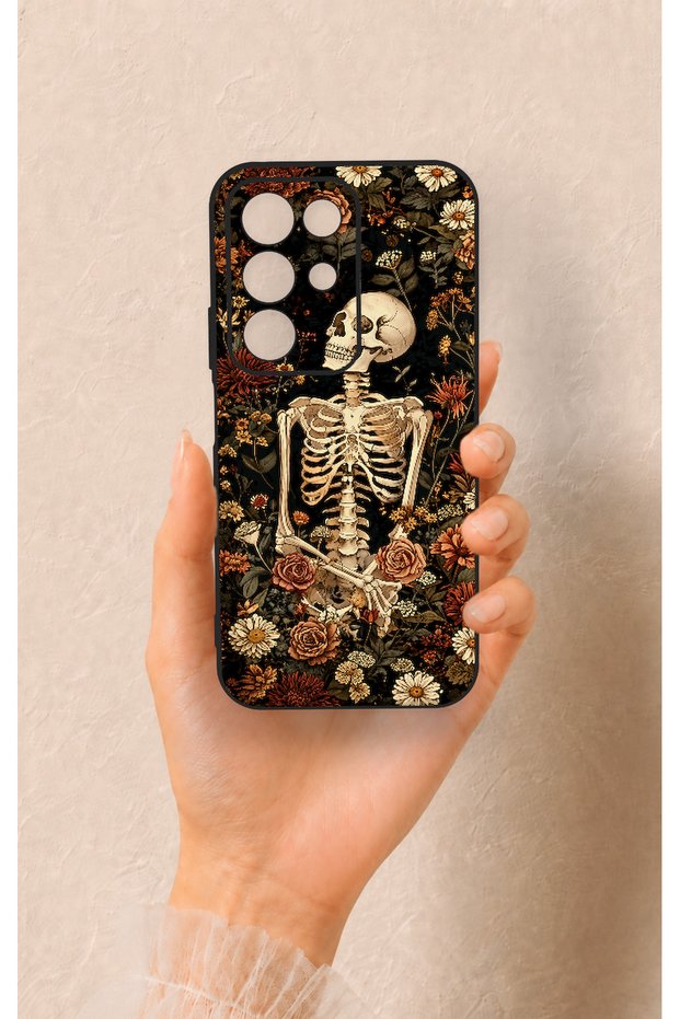 Realme C85 5g Compatible Floral Skeleton Pattern Silicone Case