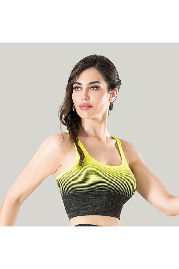 Thick Straps Cross Back Design Soft Unpadded Sports Bustier