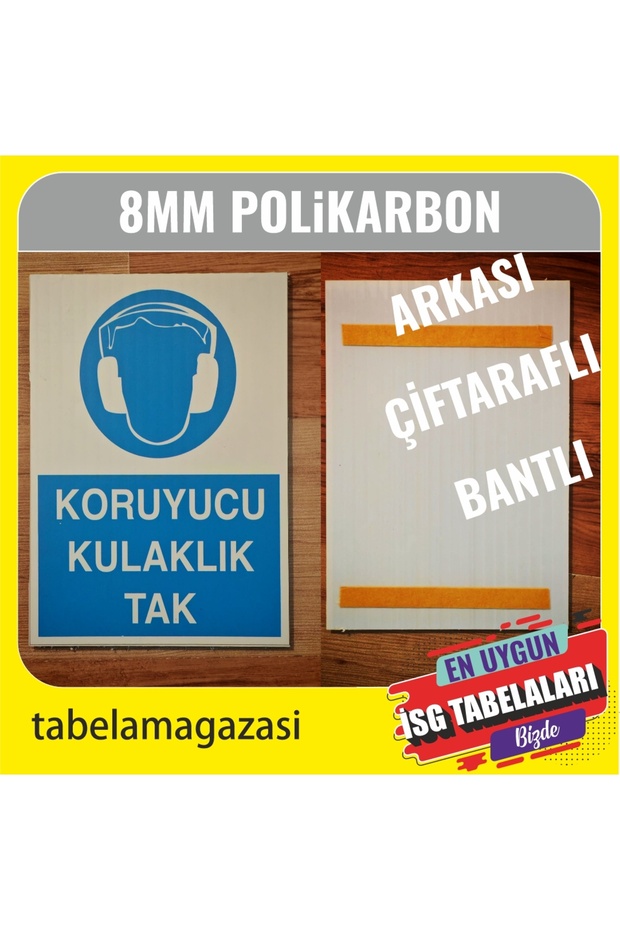Protective Earmuffs Use Work Safety Sign A3 30X40 cm