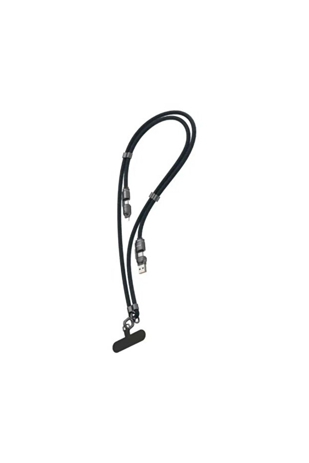 4-in-1 Braided Lanyard Charging Cable-240W Fast Charging, USB-A/USB-C to Lightning & US