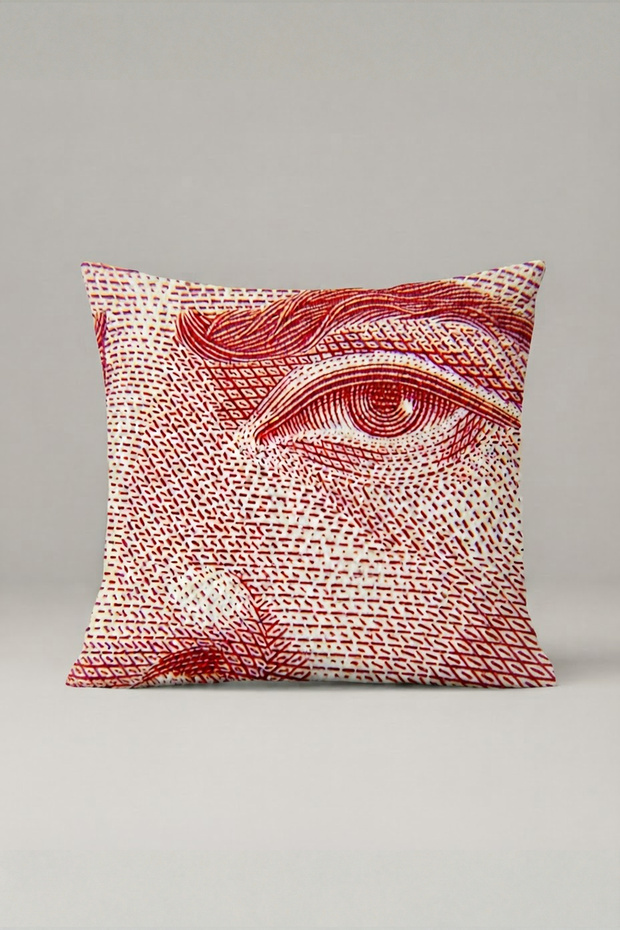 Red Artistic Eye Patterned Cushion Cover 276 – Crimson Eye Design 45X45 cm