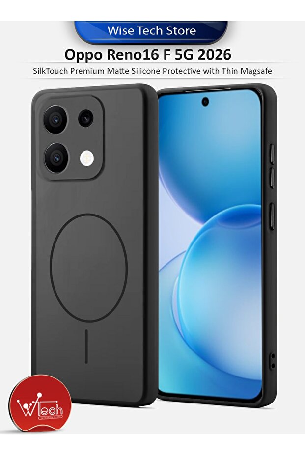 Oppo Reno16 F 5G 2026 SilkTouch Premium Matte Silicone Protective with Thin Magsafe Case Cover
