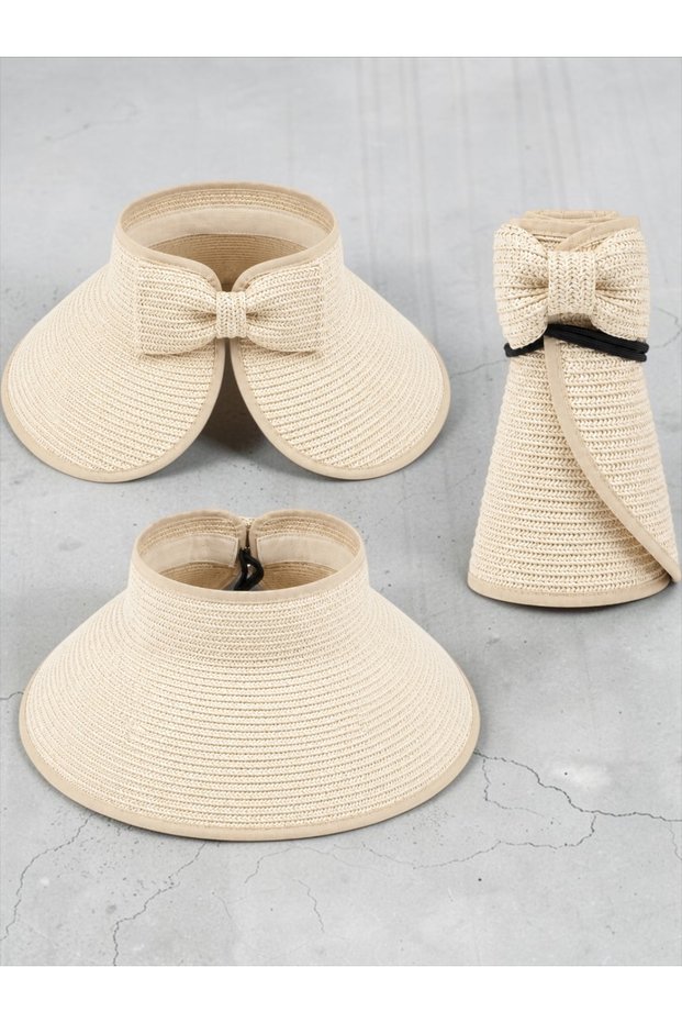 Wide Open Top Straw Visor Hat Straw