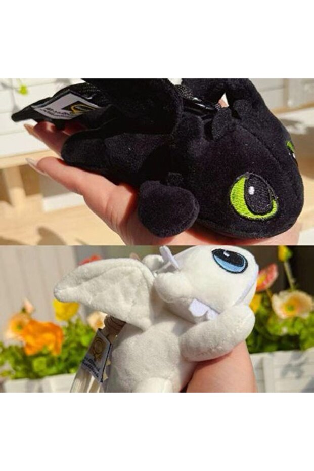 Size--17CM Style--C Dragon Taming Master Super Cute Toothless Plush Toy Black and White Flying Drago
