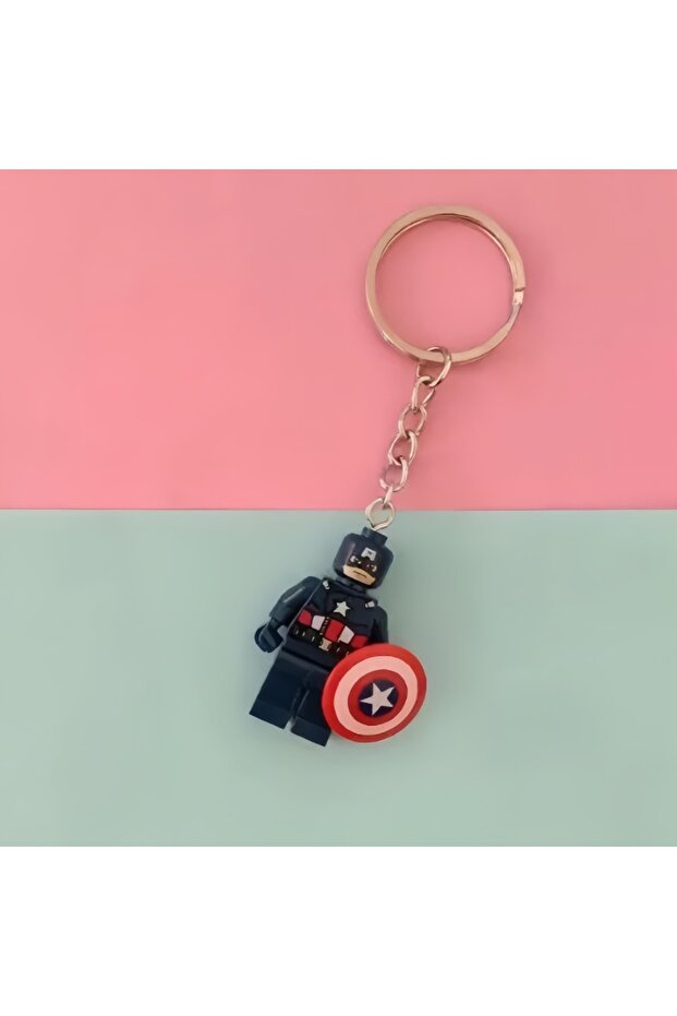 Captain Avengers Spider-Man Iron Man Anime Character Building Blocks Key Chain Action Figure Backpac