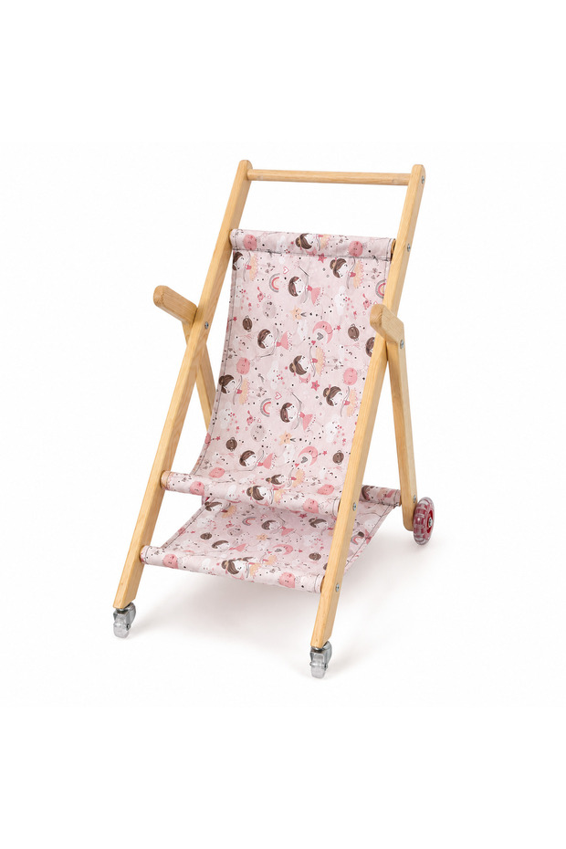 Wooden Toy Baby Stroller Walker Ilkadım Retro First Step Folding Handmade