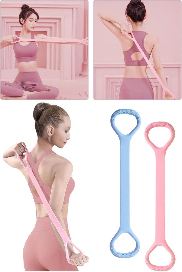 Silicone Resistance Band for Exercise Stretching Resistance Rubber Pilates Yoga Fitness 1 Pcs