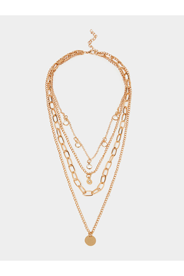 Coin Drop Multi Layer Necklace