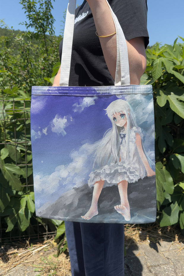 Anohana V4 Summer Winter Double-Sided Canvas Print Tote Bag Anime Bag