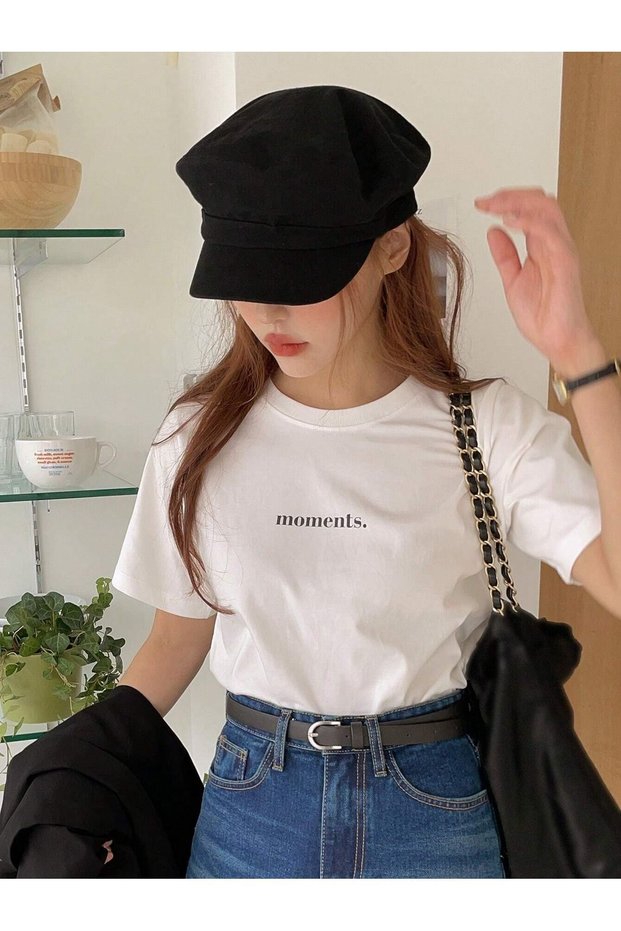 Women's White MomentsPrinted Oversize T-Shirt