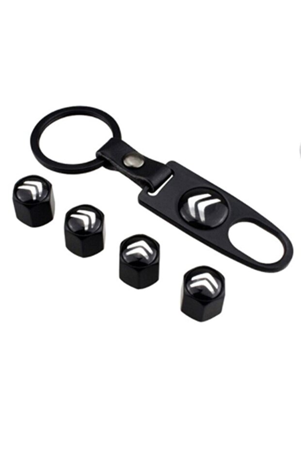 Citroen Logo Grand C4 Picasso Compatible Stainless Valve Cover Keychain Set