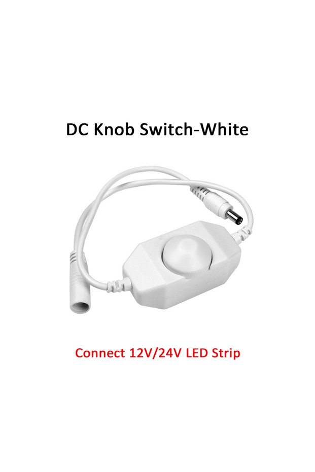 DC Knob White LED Knob Dimmer USB Switch 5V USB 12V 24V DC LED Dimmer Inline Dimming Switch ON OFF f