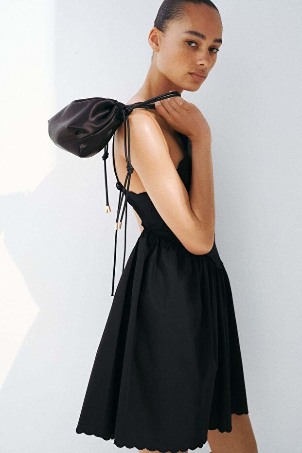 Broderie anglaise flared-skirt dress