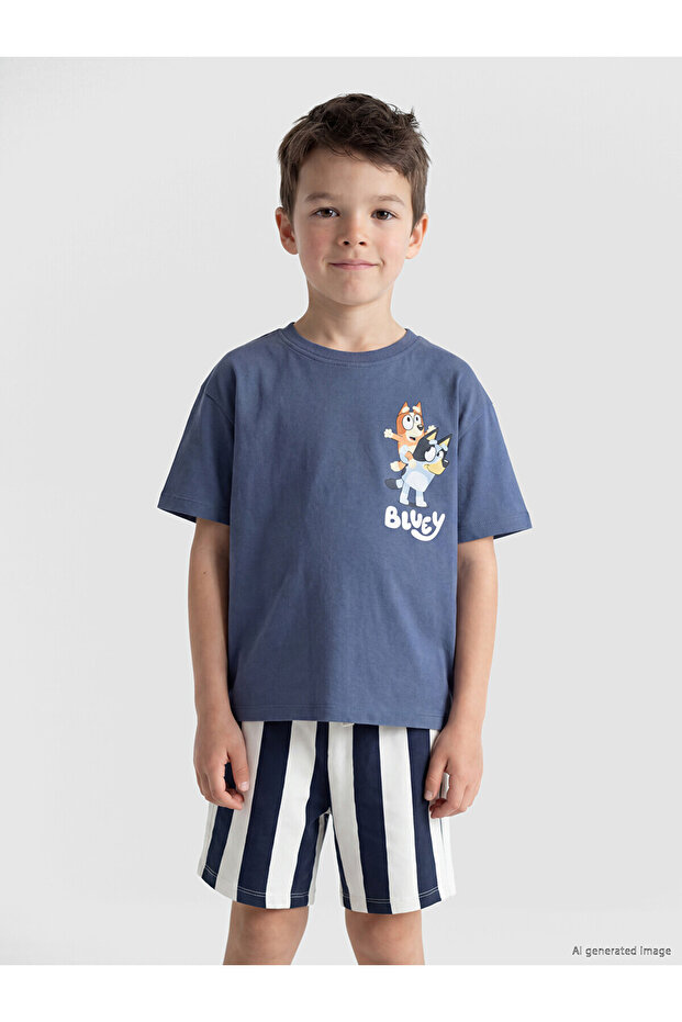 Blue Bluey Printed Boys' Set