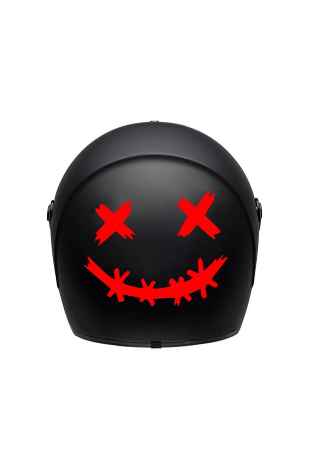 Spiky Smiley Face Vehicle, Car, Auto, Motorcycle, Helmet, Laptop, Glass Sticker 15X12 cm