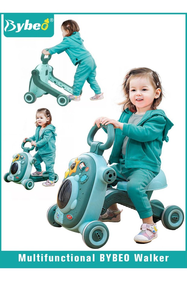 3 in 1 Babies Learning Walker, Baby Sit to Stand Walker, Multiple Toddler Activity Center, Adjustable Push Stroller,with Interactive Learning Table, Toy Gift for Infant Boys Girls