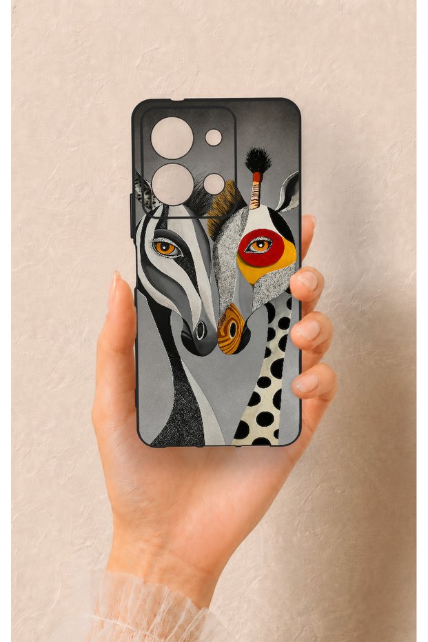 Vivo Y36 Compatible Zebra and Giraffe Patterned Silicone Case