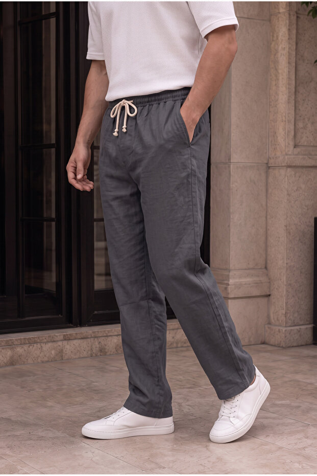 Men's Smoked Muslin Look Baggy Sweatpants Loose Fit Comfortable Oversize