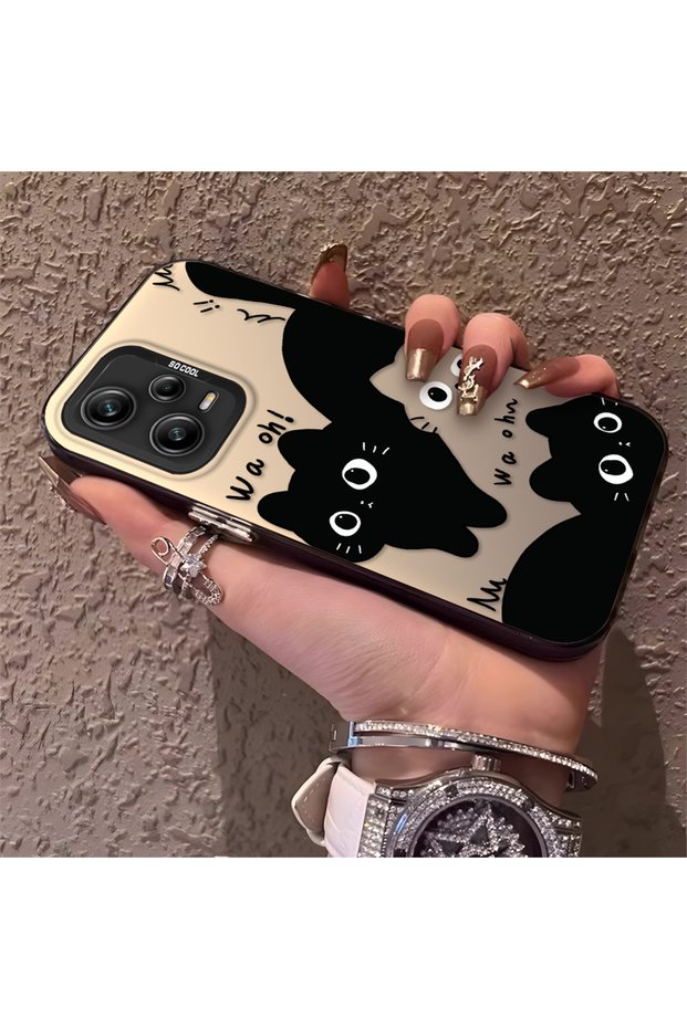 Redmi Note 12 Pro 5g Compatible High-Quality Fun Black Cat Printed Case, Cute Stylish Shock