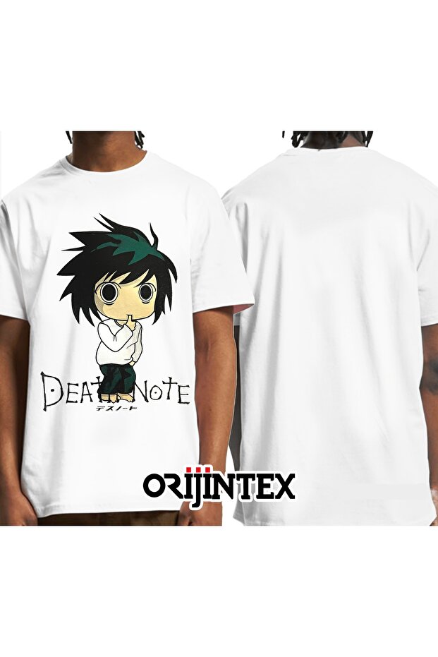 Death Note L Lawliet Chibi Printed Unisex White Tshirt