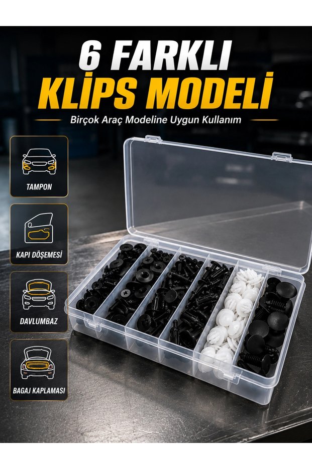 Automotive Plastic Clip Set | Car Body, Fender, Hood, and Interior Trim Clips