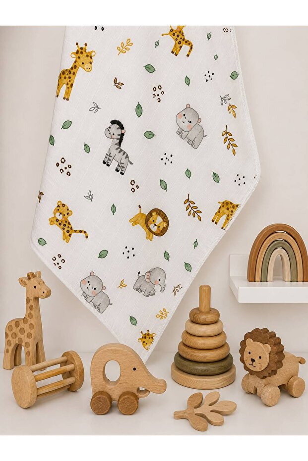 Multi-Purpose Muslin Blanket & Blanket 100% Cotton Oeko-Teks Certified 80X80 cm