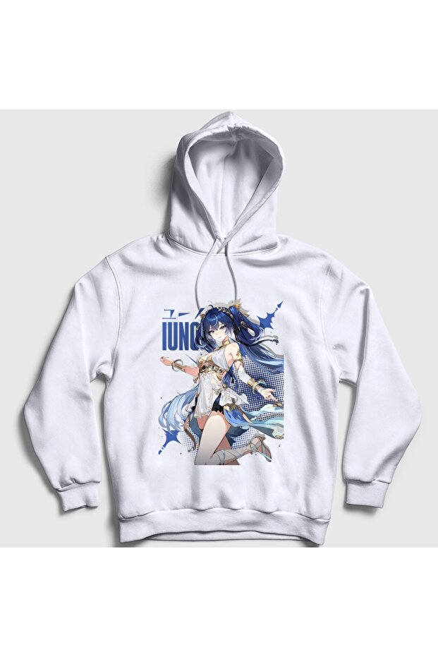 Unisex White Iuno Wuthering Waves Hooded Sweatshirt 617476Tt