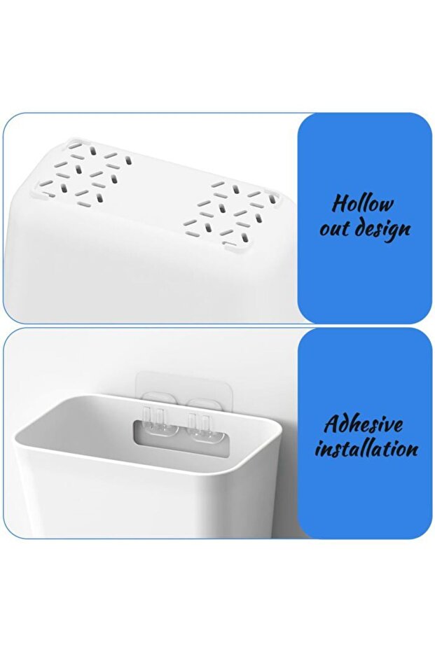 A set of 4 self-adhesive wall-mounted storage boxes, suitable for kitchens, bathrooms, and refrigerator doors.