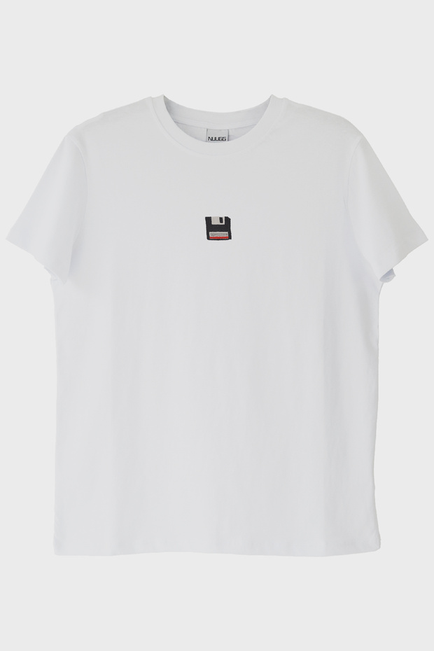 Disket patterned embroidery t-shirt