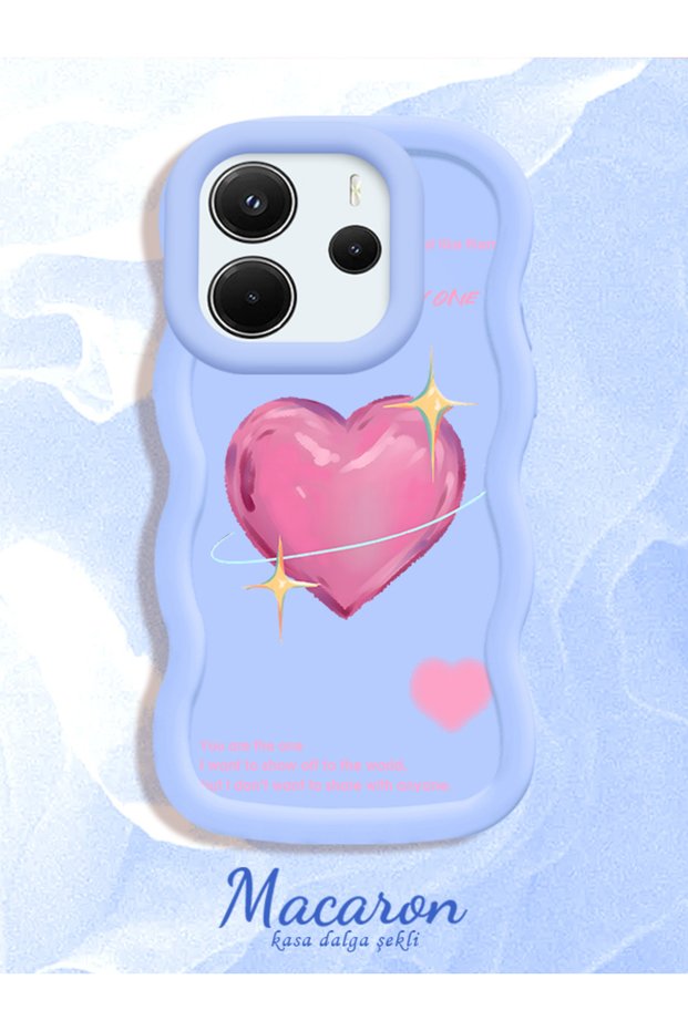 Redmi Note 14 4g Compatible Silicone Phone Case with Sweet Pink Heart Motifs, Available in Three Colors.