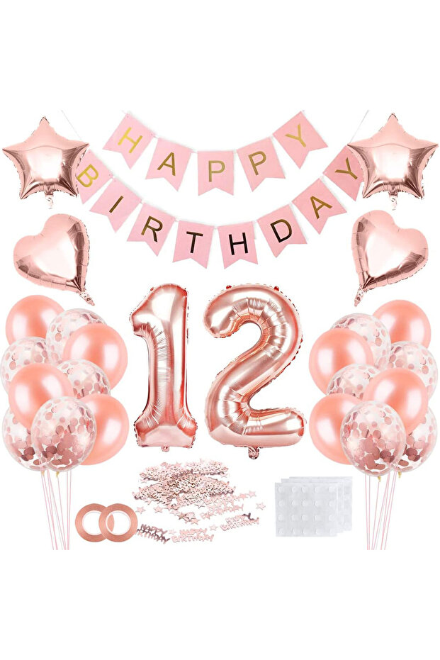 12th Birthday Party Balloon Set