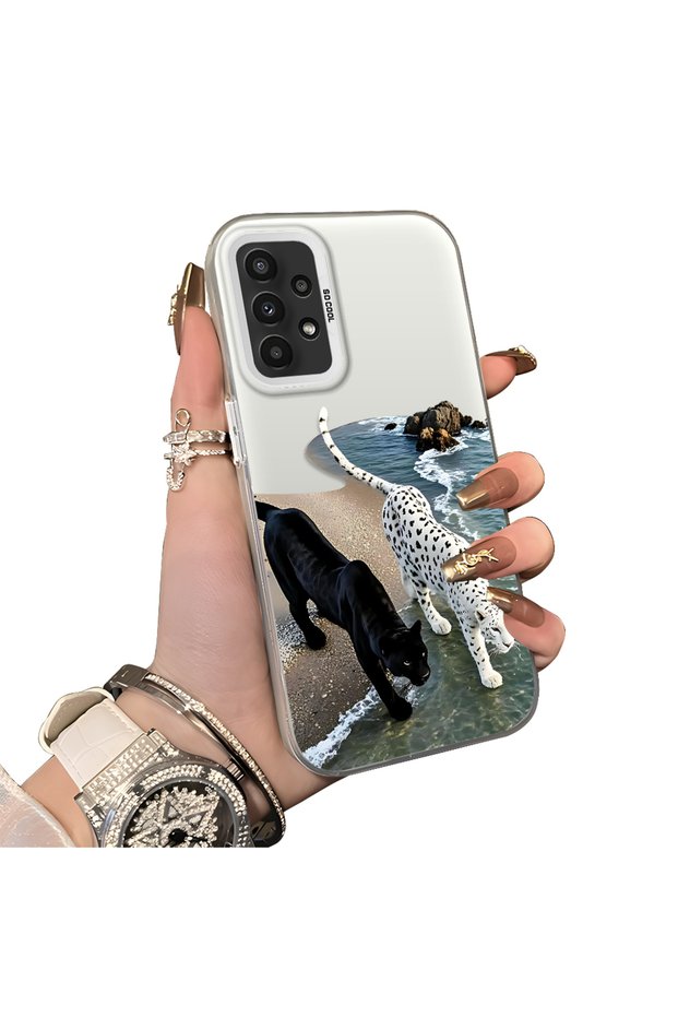 Samsung Galaxy A23 4G/5G Compatible Hard Acrylic Back Silicone Edge Lens Protection Case