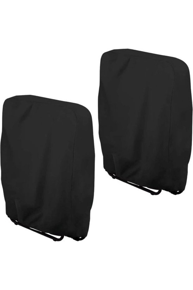2-Pack Waterproof Outdoor Garden Chair Covers - 210D Oxford Cloth - 71x20/34x110 cm - Black