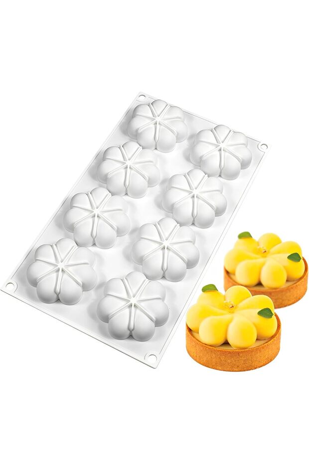 Petal-shaped silicone cake mold, round mousse silicone mold, cake baking mold, DIY mold, ice cube cake, chocolate cake, chocolate pastry.