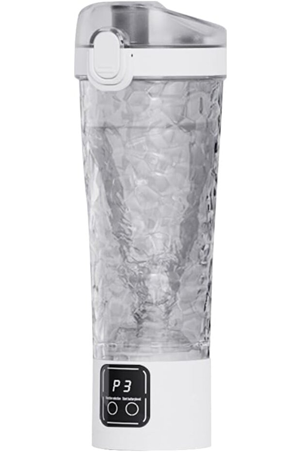 Electric protein shaker cup, protein powder mixing cup, electric protein powder mixer, USB-C rechargeable protein shaker cup, BPA-free, 700ml (white)