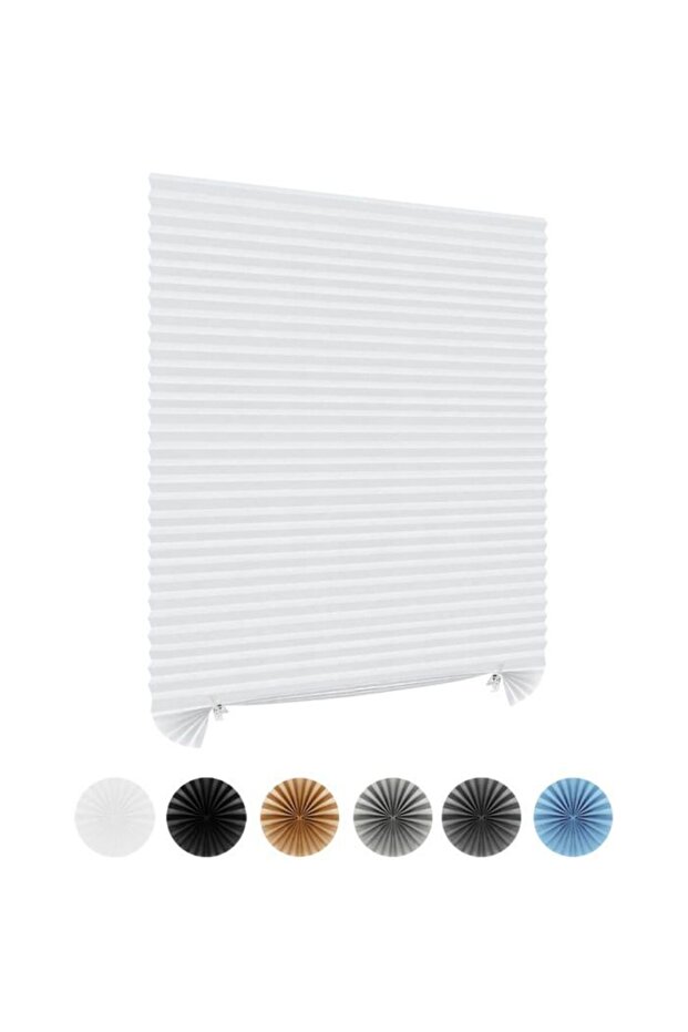 No drilling required, non-woven blackout curtain, can be cut to size - easy to install - temporary sticker included - 60x150 cm, white
