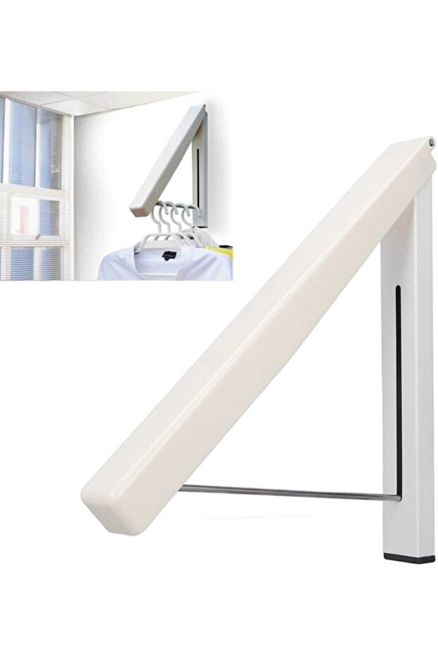 Modular clothes hanger - extendable and foldable - aluminum, white - suitable for both indoor and outdoor use.