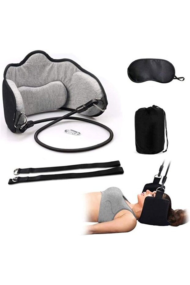 Suitable for Neck Hammock Cervical Traction Memory Foam Relaxer Eye Mask Gray