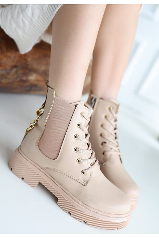 Harte Nude Skin Lace up Boots