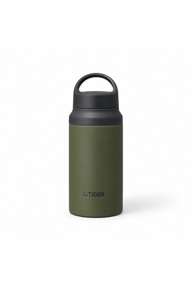 MCZ-S040GZ 400ml Stainless Steel Vacuum Insulated Water Bottle, Leak-Proof Hot & Cold Thermos Flask with Handle, Moss Forest