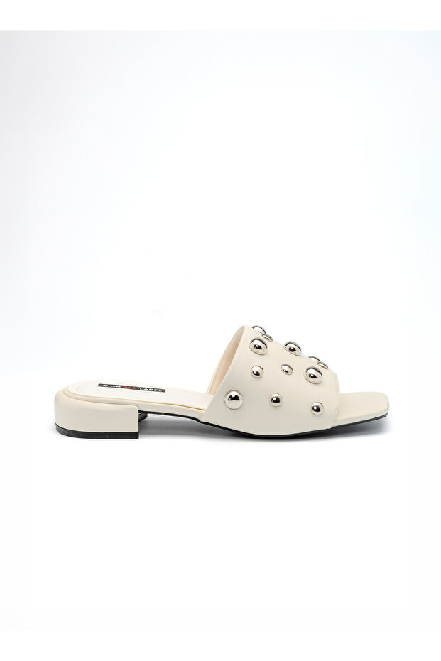 Studded Flat Slide Sandals