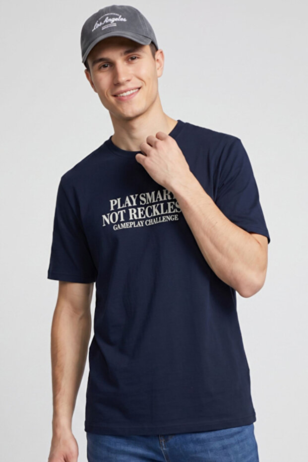 Printed T-Shirt with Crew Neck and Short Sleeves