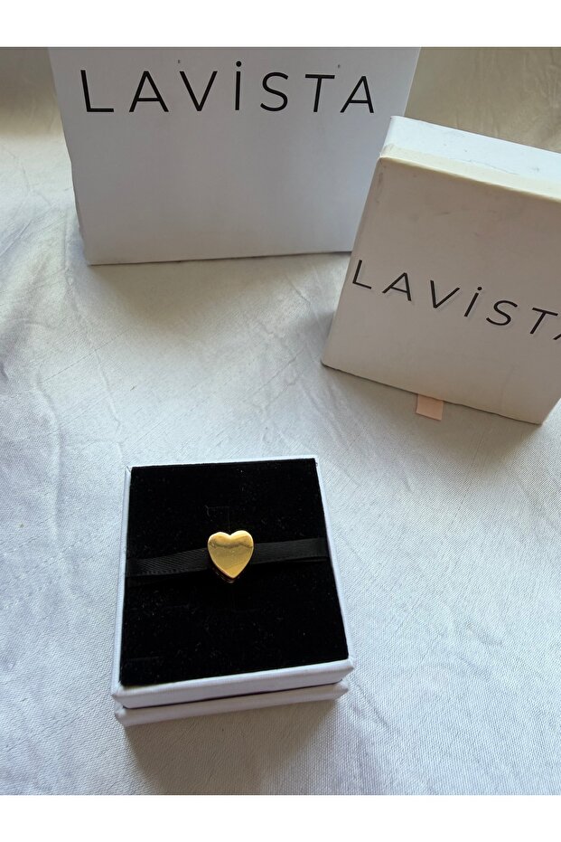 Gold Heart Silver Charm