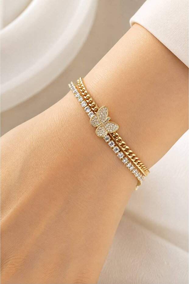 Women's Zircon Stone Stainless Steel Bracelet