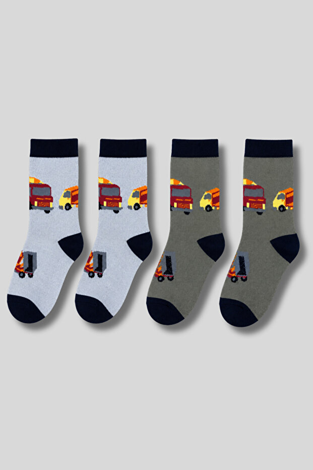 Children's 4-Pack Cotton Patterned Socks